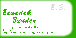 benedek bunder business card